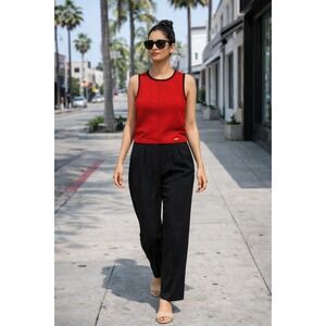 St. John Sport by Marie Gray red knit tank top size s